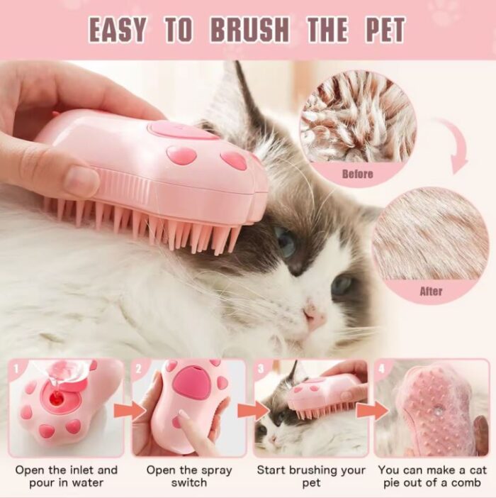 Cepillo para mascota con vapor