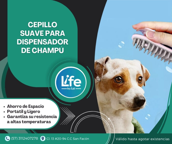 Cepillo Dispensador Champú Mascotas