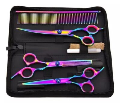 KIT TIJERAS X 3 MAS PEINE PARA MASCOTAS