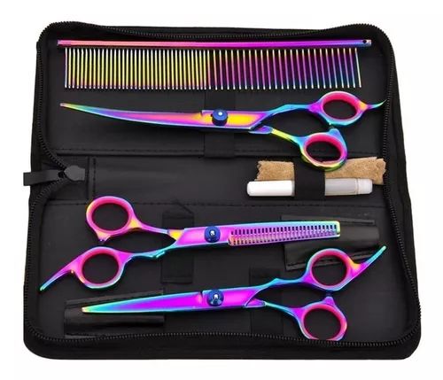 KIT TIJERAS X 3 MAS PEINE PARA MASCOTAS