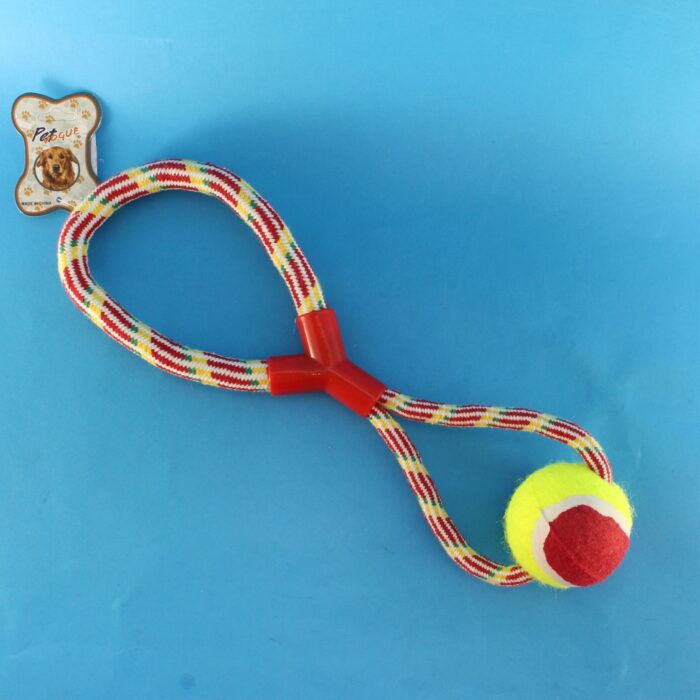 Juguete para mascota con pelota y agarre