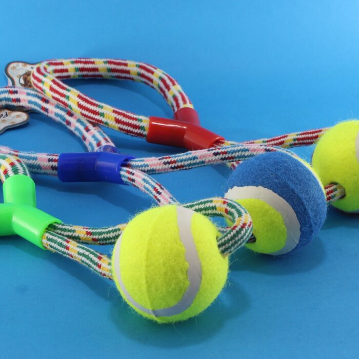 Juguete para mascota con pelota y agarre