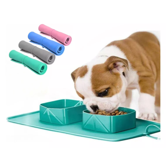 Bebedero Comedor Plegable Para Mascotas