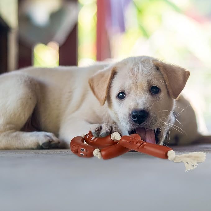 Juguete masticable para perro salchicha