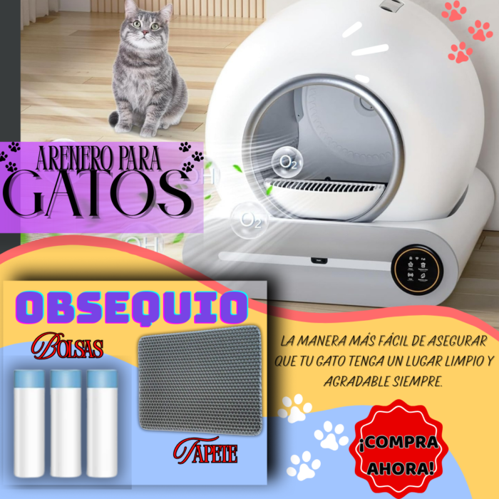 CAJA ARENERO AUTOMATICO GATOS 😻