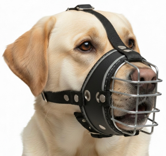 BOZAL PARA PERRO CON CANASTILLA METALICA